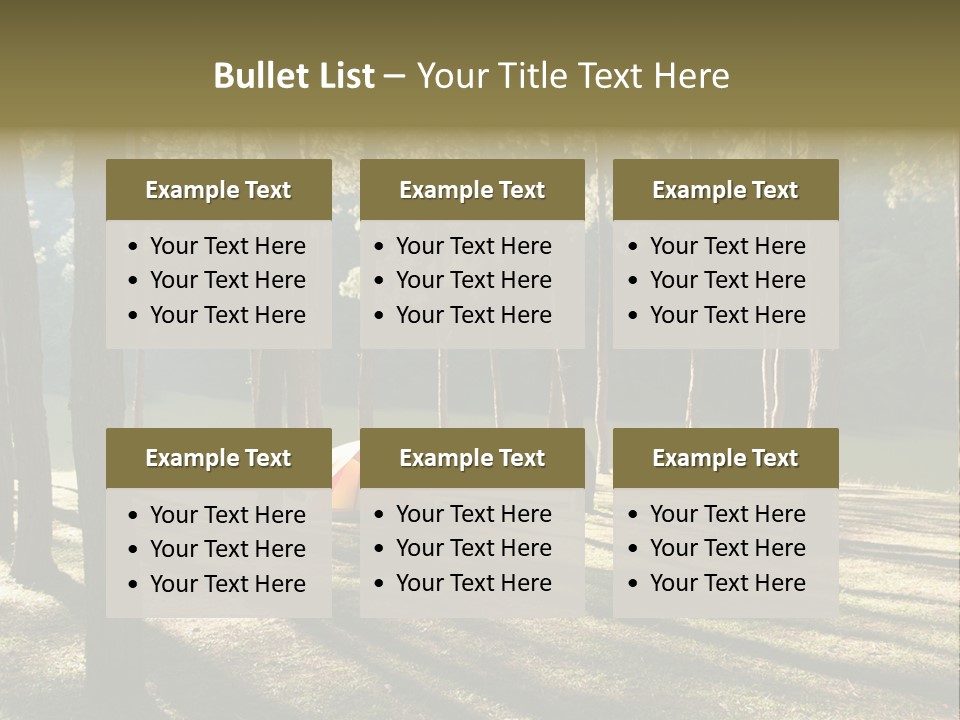 A Tent In The Woods With A Lake In The Background PowerPoint Template