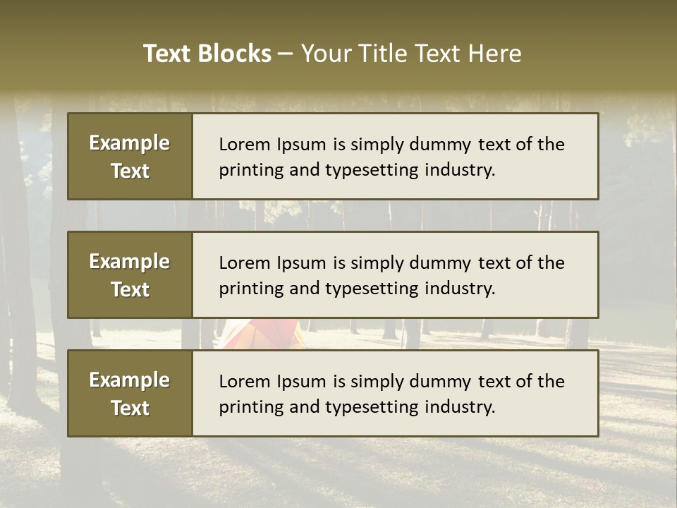 A Tent In The Woods With A Lake In The Background PowerPoint Template