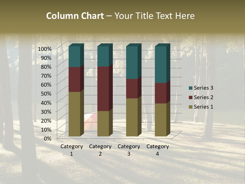 A Tent In The Woods With A Lake In The Background PowerPoint Template
