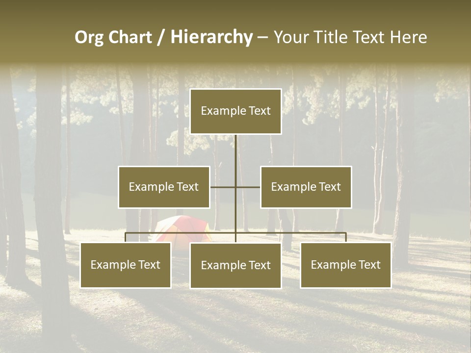 A Tent In The Woods With A Lake In The Background PowerPoint Template