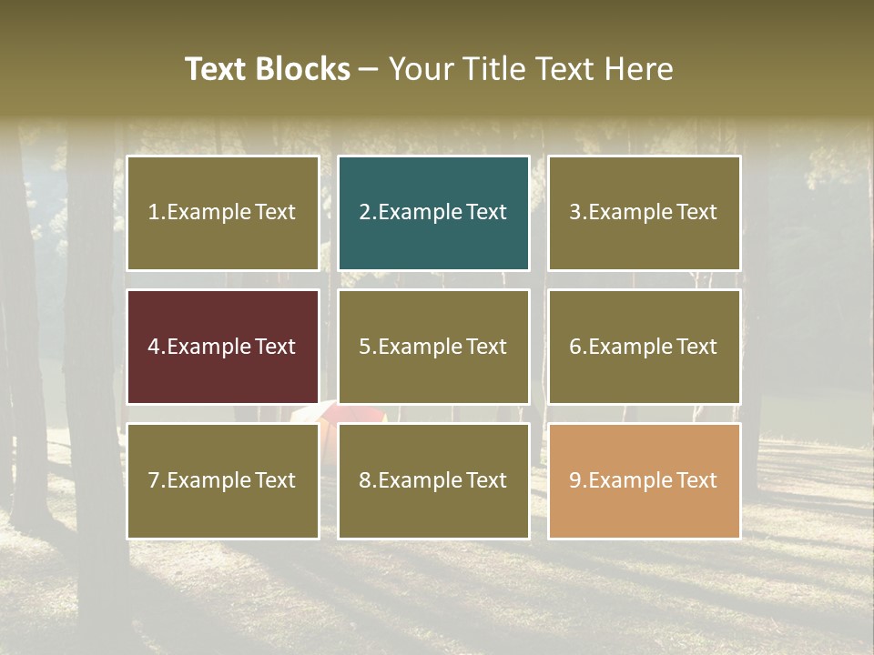 A Tent In The Woods With A Lake In The Background PowerPoint Template