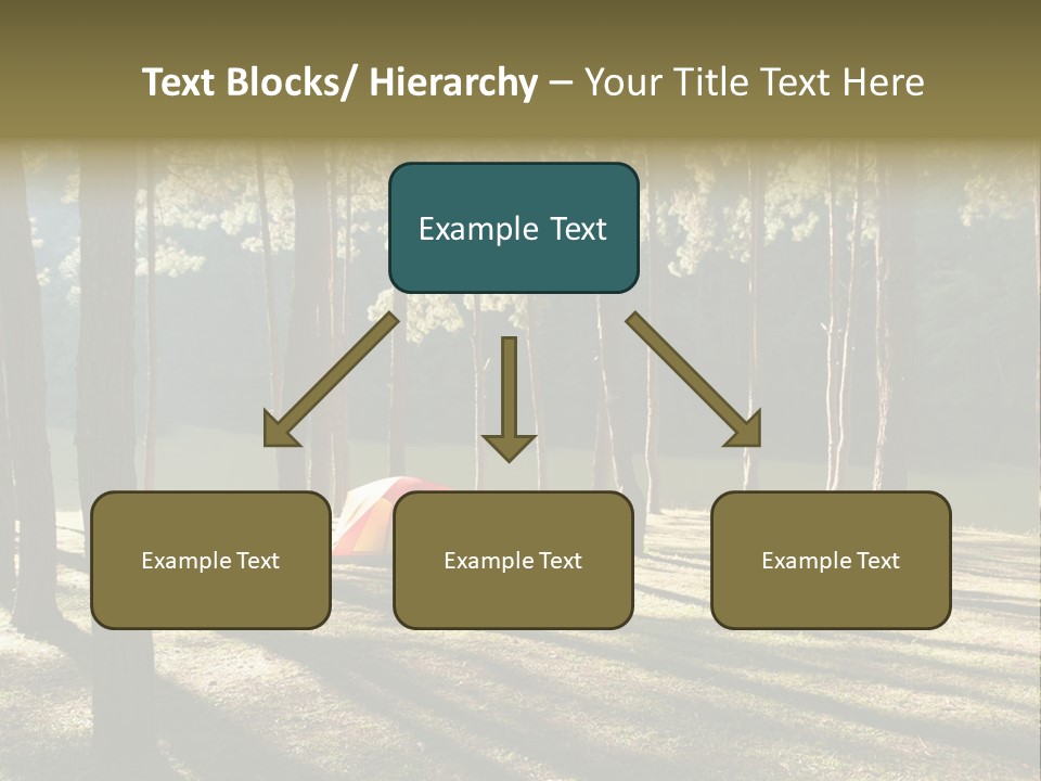 A Tent In The Woods With A Lake In The Background PowerPoint Template