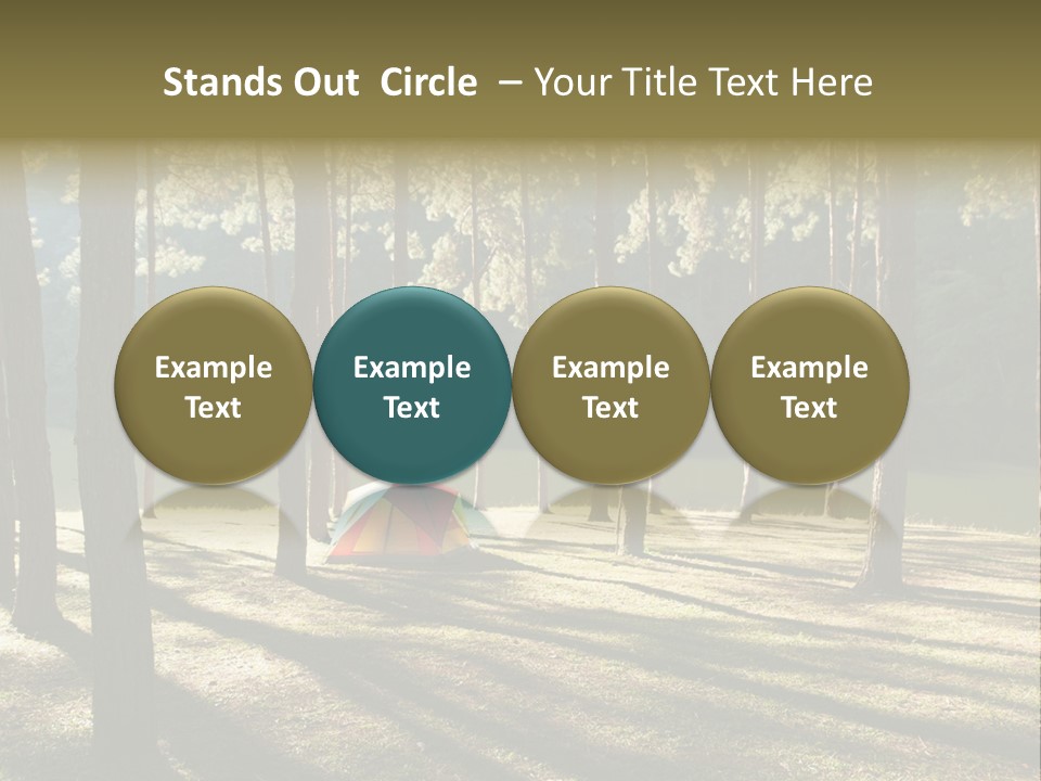 A Tent In The Woods With A Lake In The Background PowerPoint Template