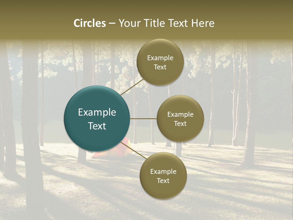 A Tent In The Woods With A Lake In The Background PowerPoint Template