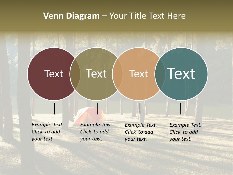 A Tent In The Woods With A Lake In The Background PowerPoint Template