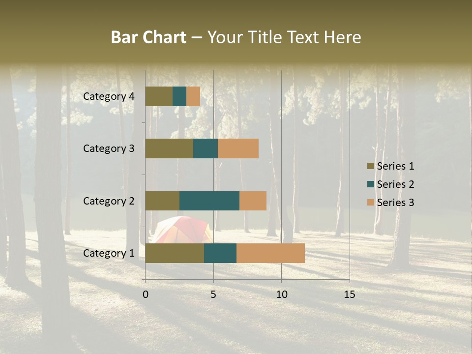 A Tent In The Woods With A Lake In The Background PowerPoint Template