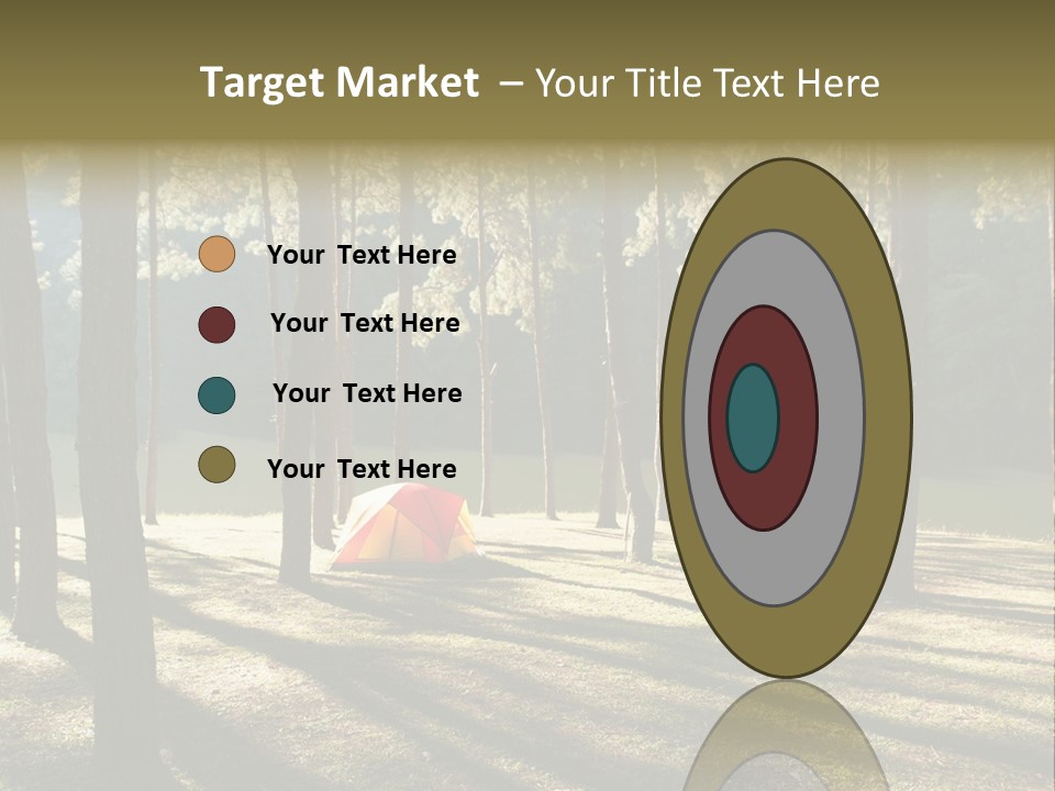 A Tent In The Woods With A Lake In The Background PowerPoint Template