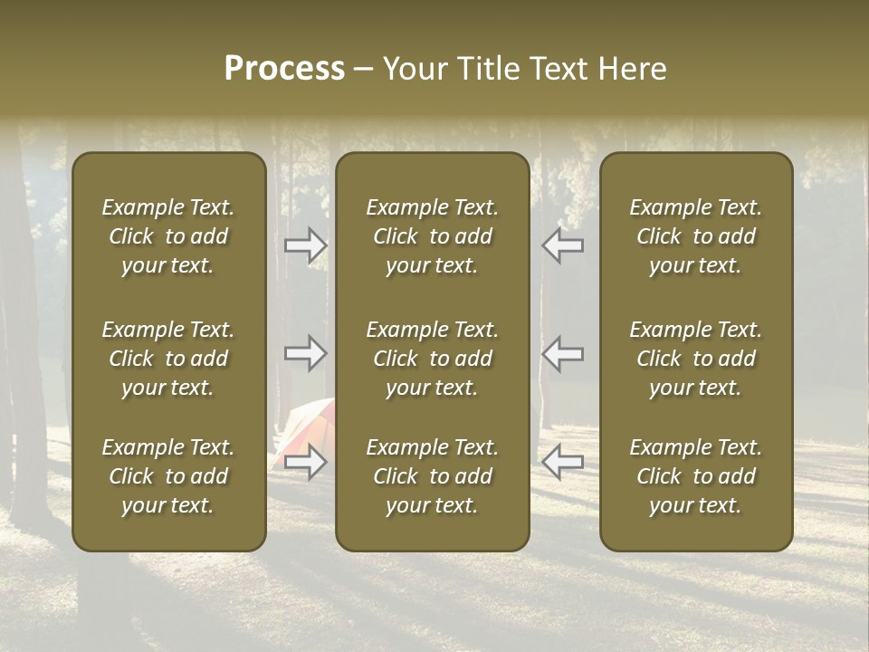 A Tent In The Woods With A Lake In The Background PowerPoint Template