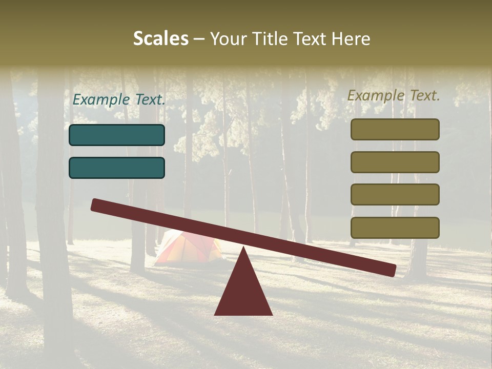 A Tent In The Woods With A Lake In The Background PowerPoint Template