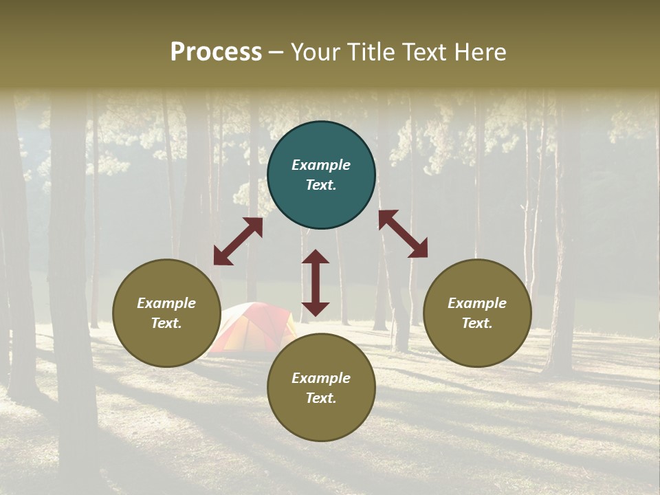 A Tent In The Woods With A Lake In The Background PowerPoint Template