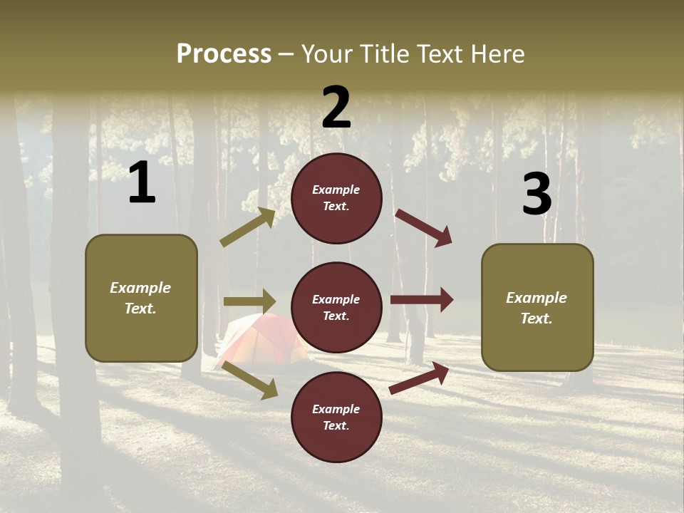 A Tent In The Woods With A Lake In The Background PowerPoint Template