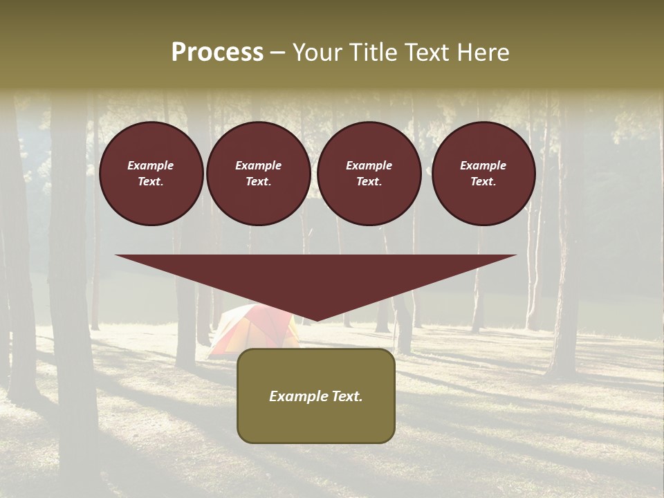 A Tent In The Woods With A Lake In The Background PowerPoint Template