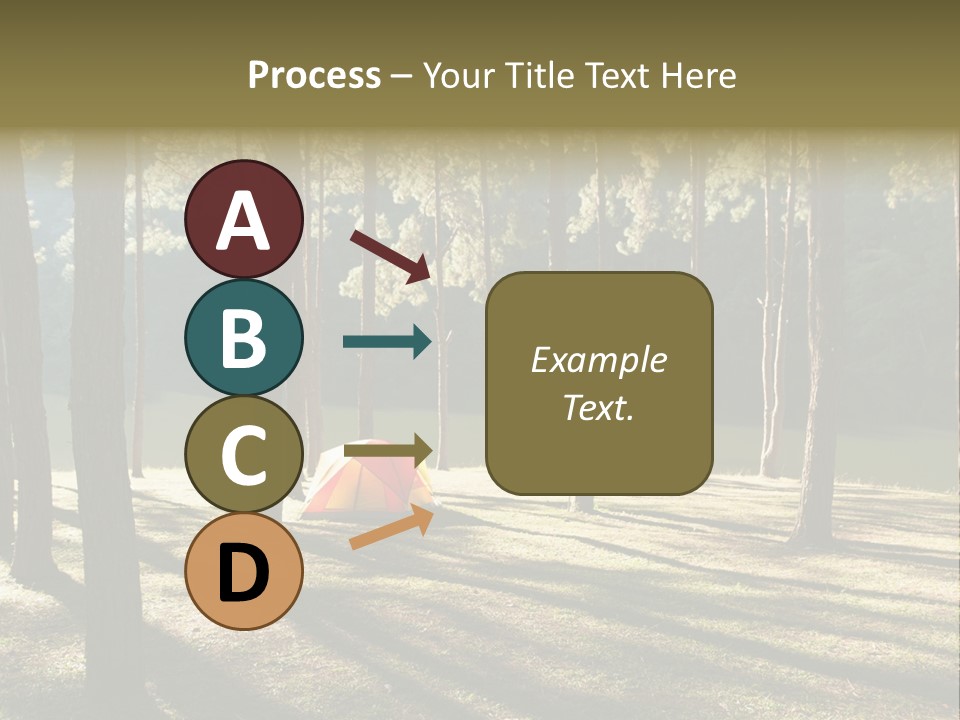 A Tent In The Woods With A Lake In The Background PowerPoint Template