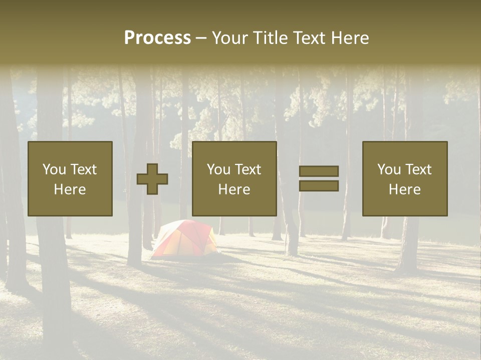 A Tent In The Woods With A Lake In The Background PowerPoint Template