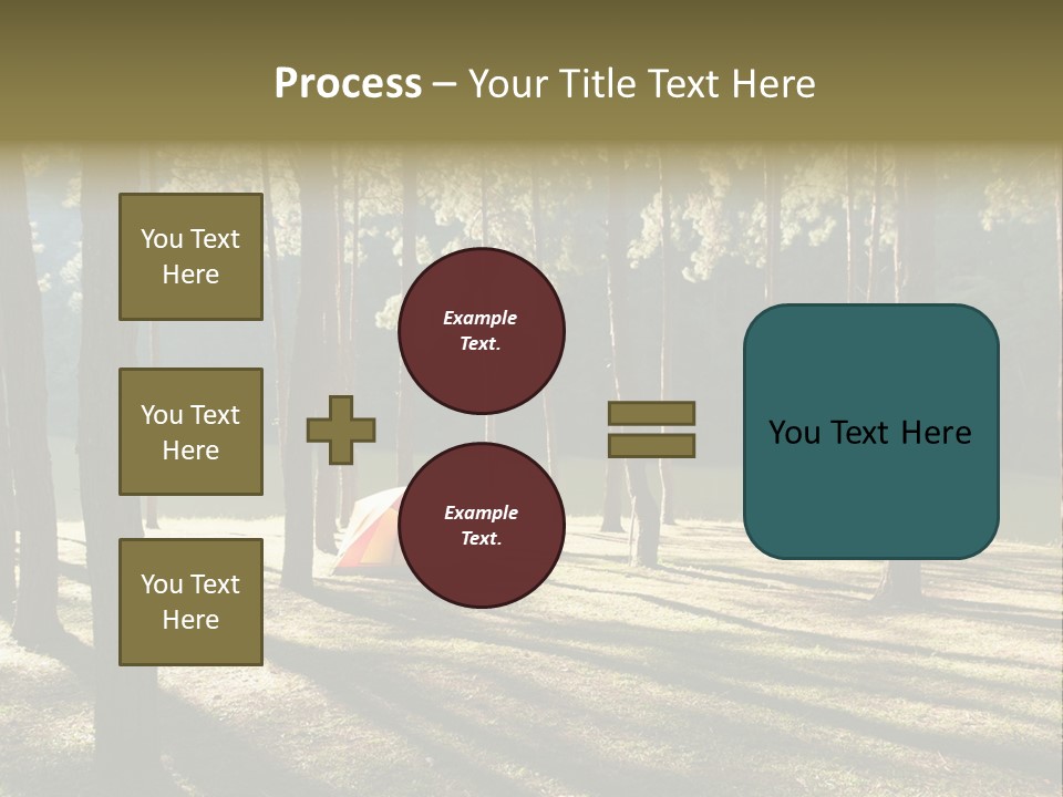 A Tent In The Woods With A Lake In The Background PowerPoint Template