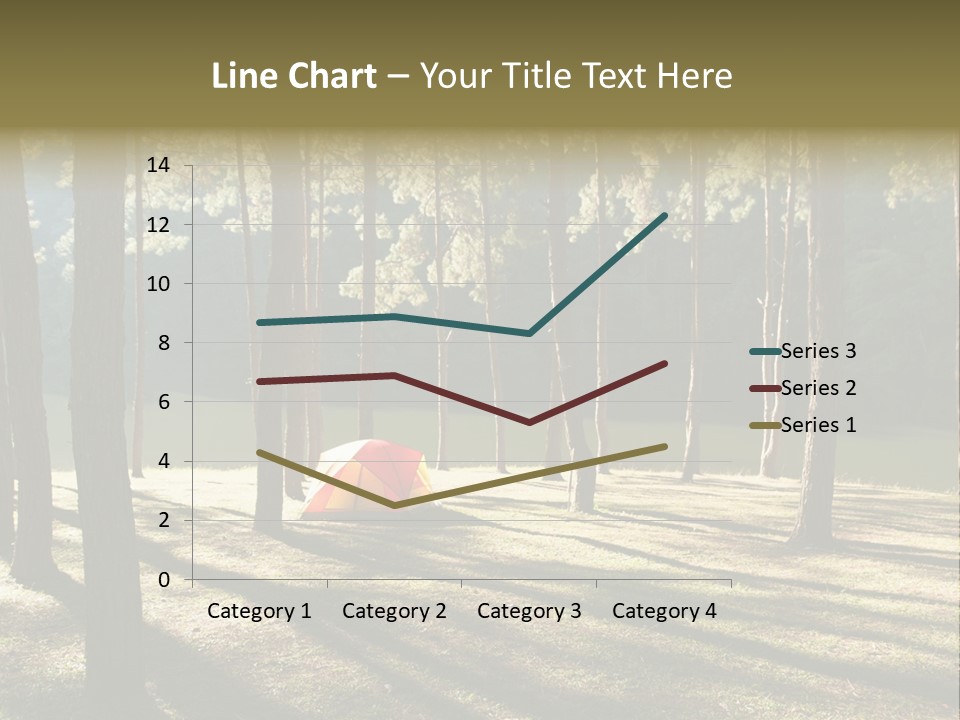 A Tent In The Woods With A Lake In The Background PowerPoint Template
