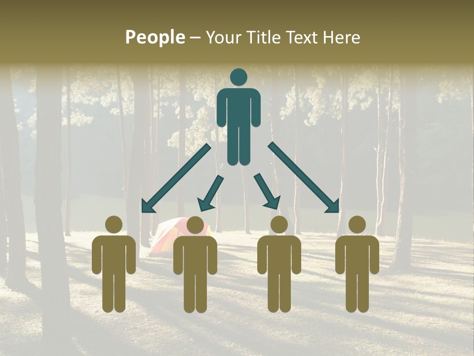 A Tent In The Woods With A Lake In The Background PowerPoint Template