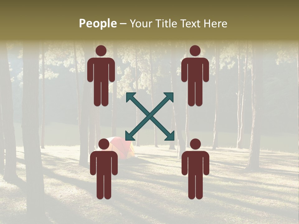 A Tent In The Woods With A Lake In The Background PowerPoint Template