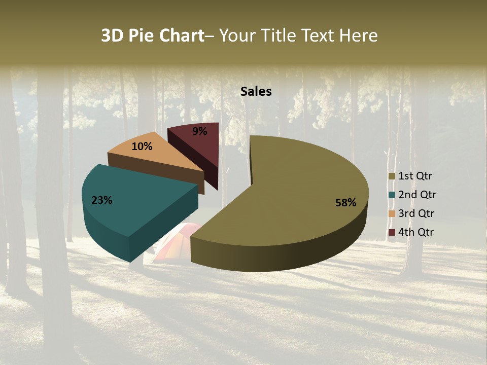 A Tent In The Woods With A Lake In The Background PowerPoint Template