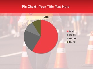 A Woman In A Yellow Shirt Is Running In A Race PowerPoint Template