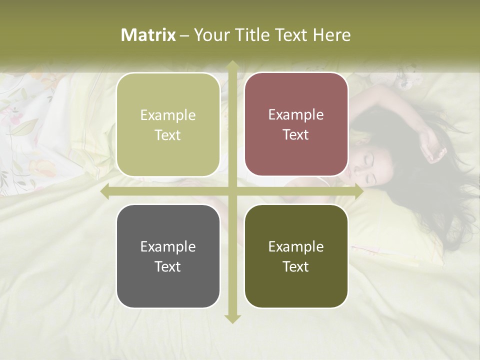 A Woman Laying On A Bed With A Teddy Bear PowerPoint Template