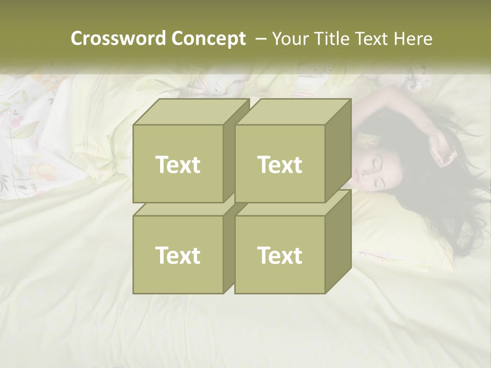 A Woman Laying On A Bed With A Teddy Bear PowerPoint Template