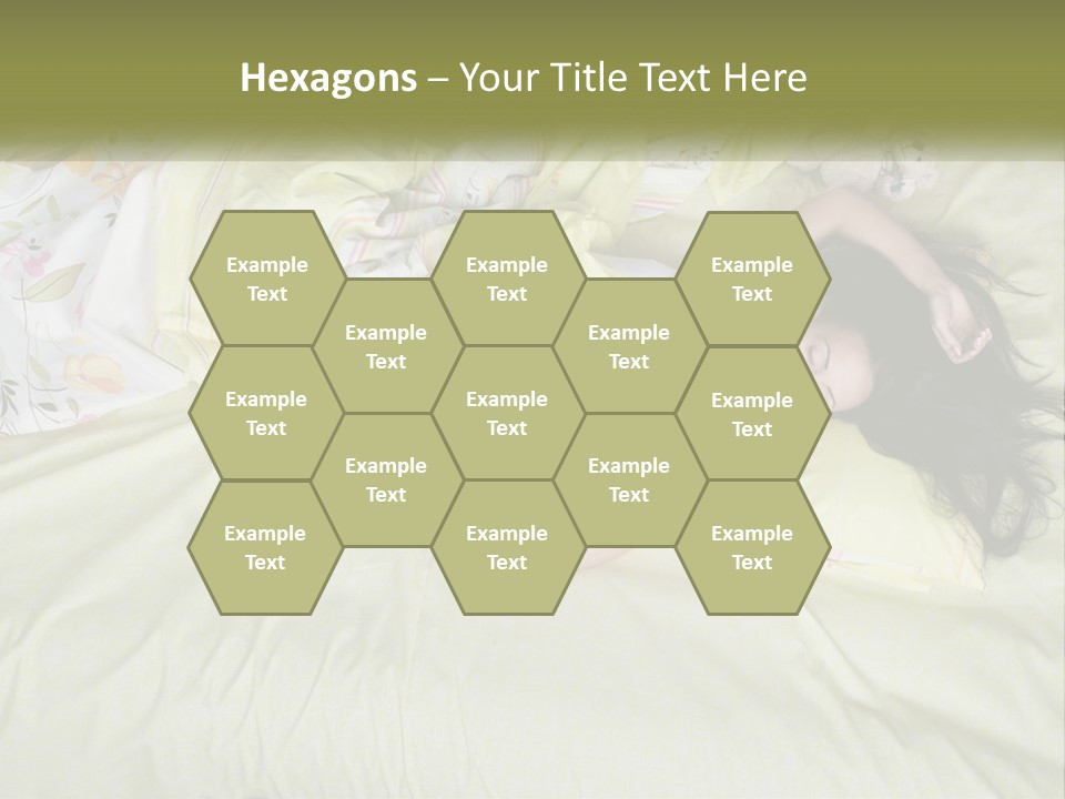 A Woman Laying On A Bed With A Teddy Bear PowerPoint Template