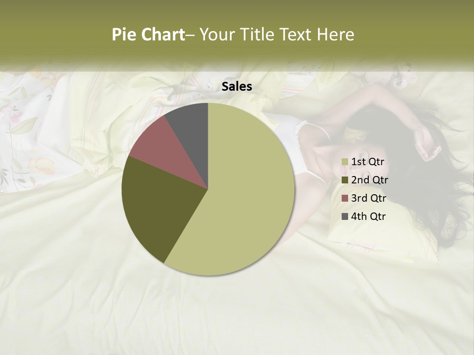 A Woman Laying On A Bed With A Teddy Bear PowerPoint Template