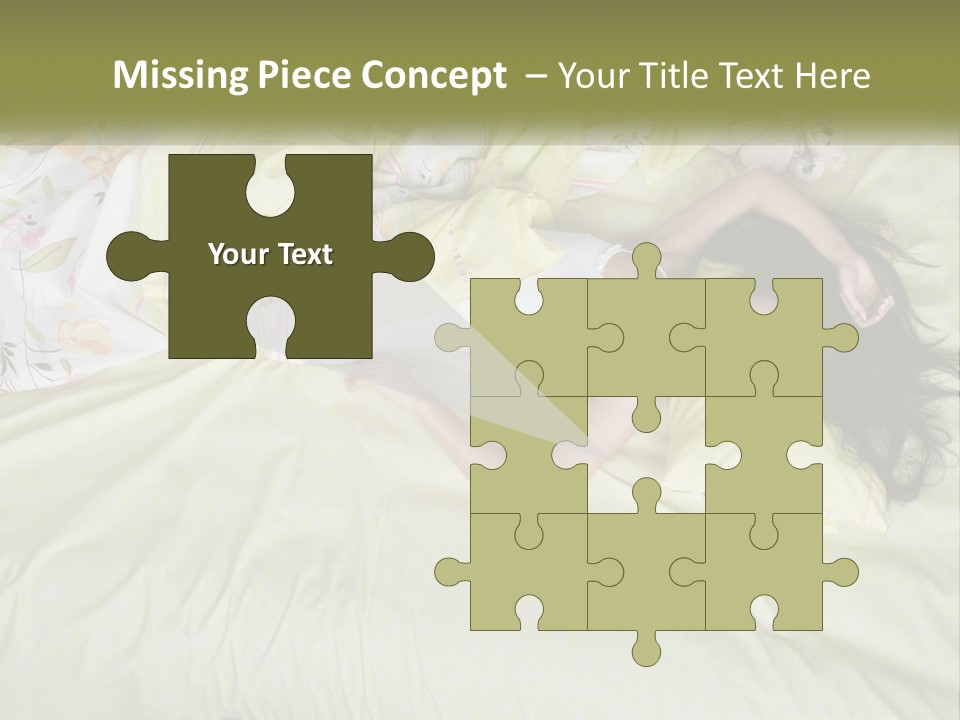 A Woman Laying On A Bed With A Teddy Bear PowerPoint Template