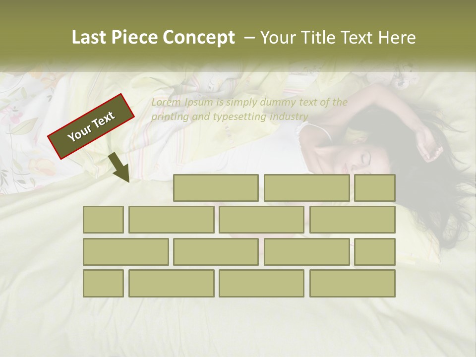 A Woman Laying On A Bed With A Teddy Bear PowerPoint Template