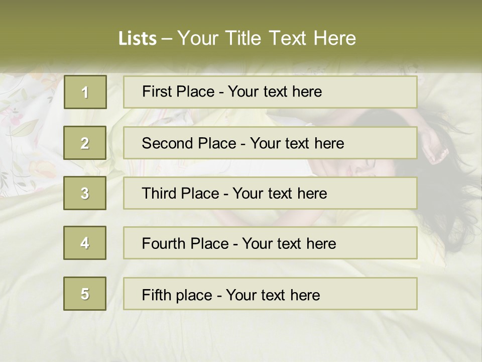 A Woman Laying On A Bed With A Teddy Bear PowerPoint Template