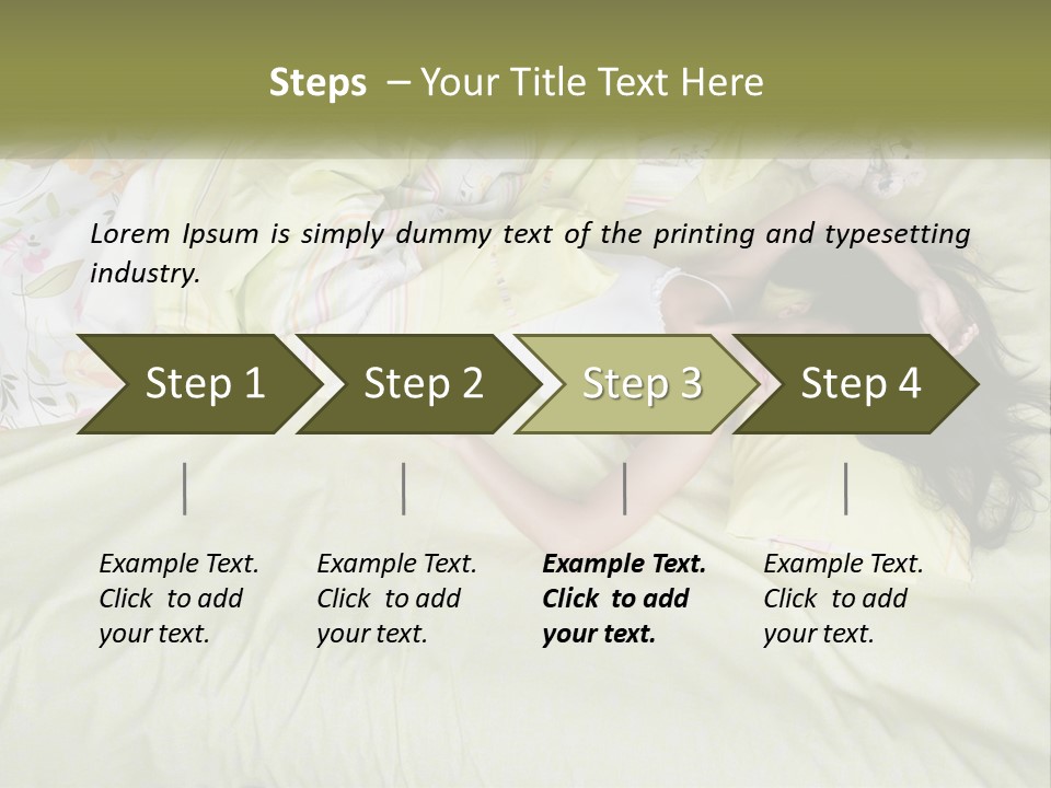 A Woman Laying On A Bed With A Teddy Bear PowerPoint Template