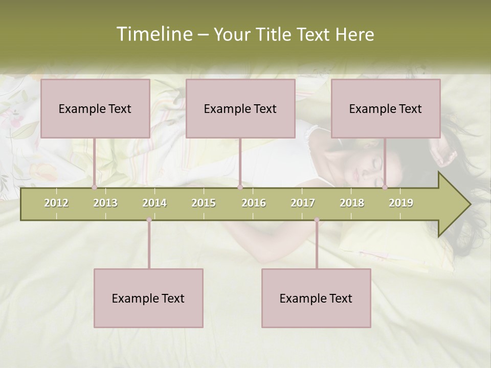 A Woman Laying On A Bed With A Teddy Bear PowerPoint Template