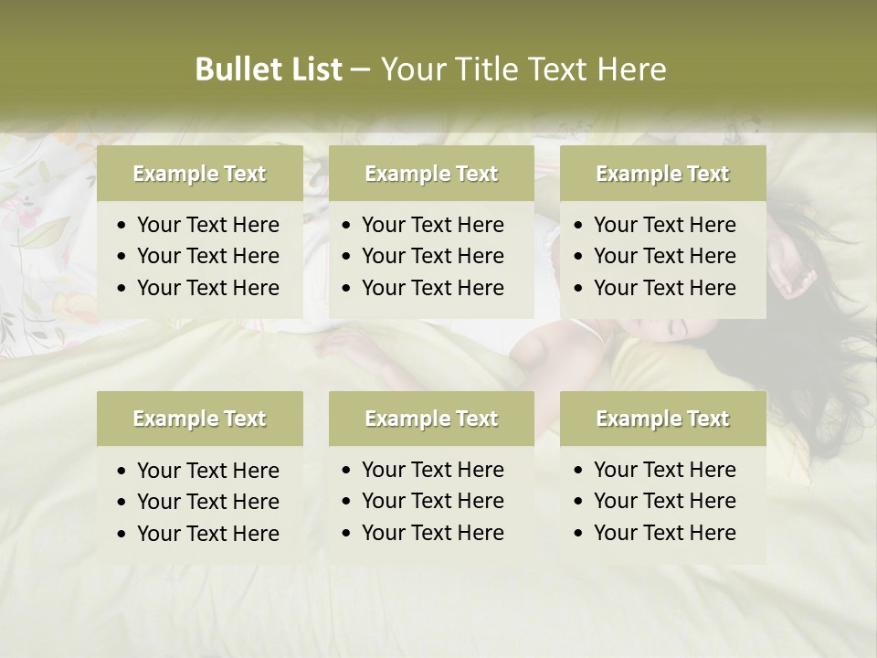 A Woman Laying On A Bed With A Teddy Bear PowerPoint Template