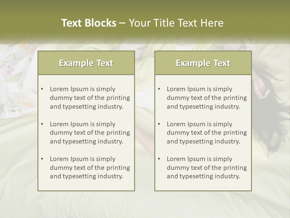 A Woman Laying On A Bed With A Teddy Bear PowerPoint Template