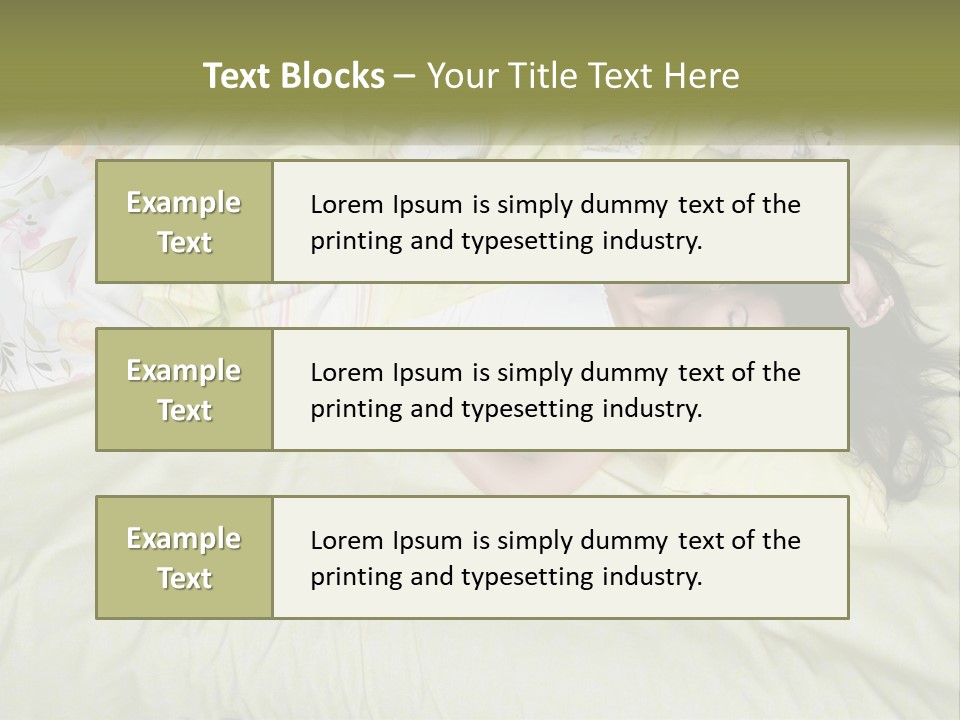 A Woman Laying On A Bed With A Teddy Bear PowerPoint Template