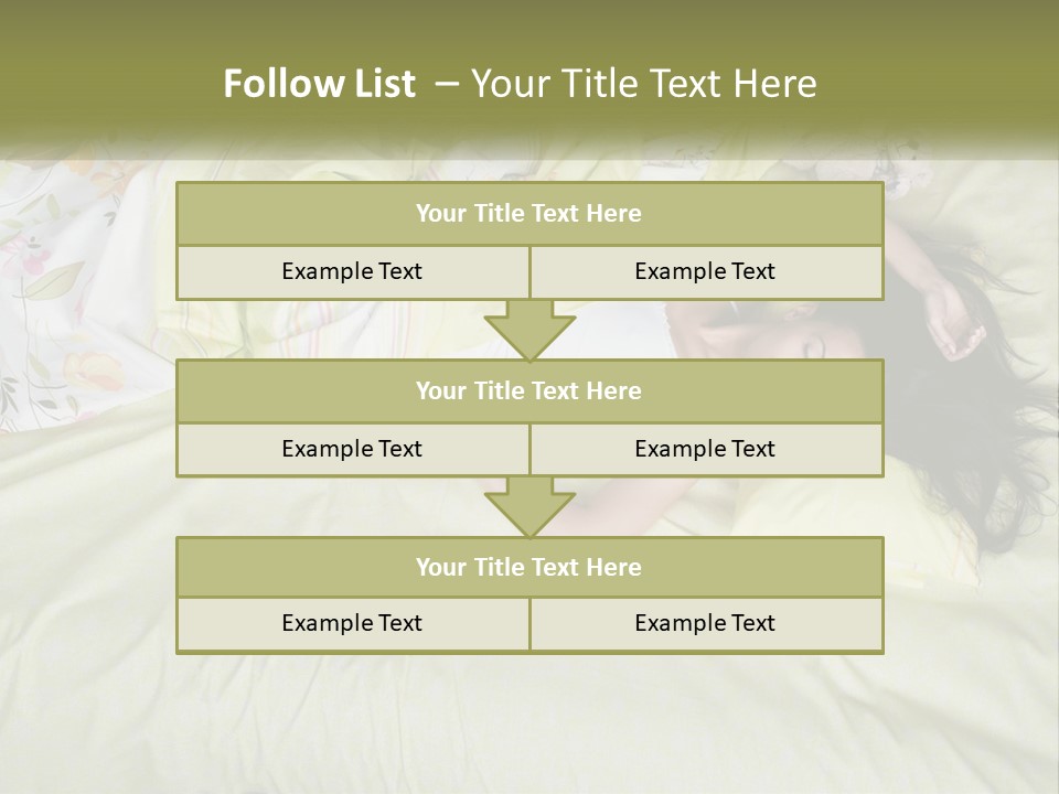 A Woman Laying On A Bed With A Teddy Bear PowerPoint Template