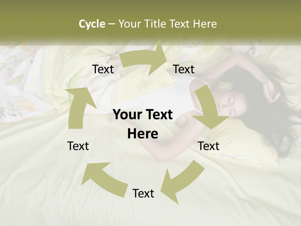 A Woman Laying On A Bed With A Teddy Bear PowerPoint Template