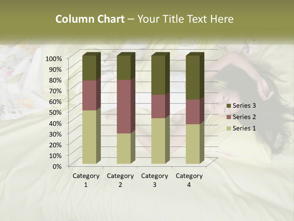 A Woman Laying On A Bed With A Teddy Bear PowerPoint Template