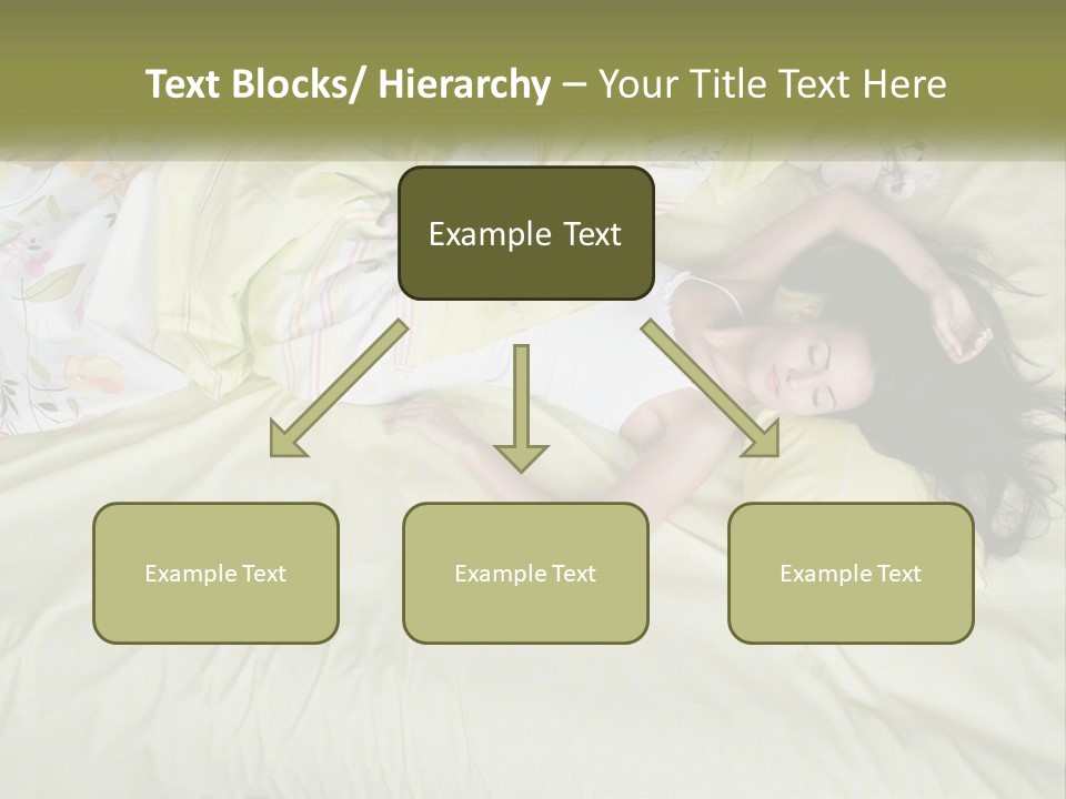 A Woman Laying On A Bed With A Teddy Bear PowerPoint Template