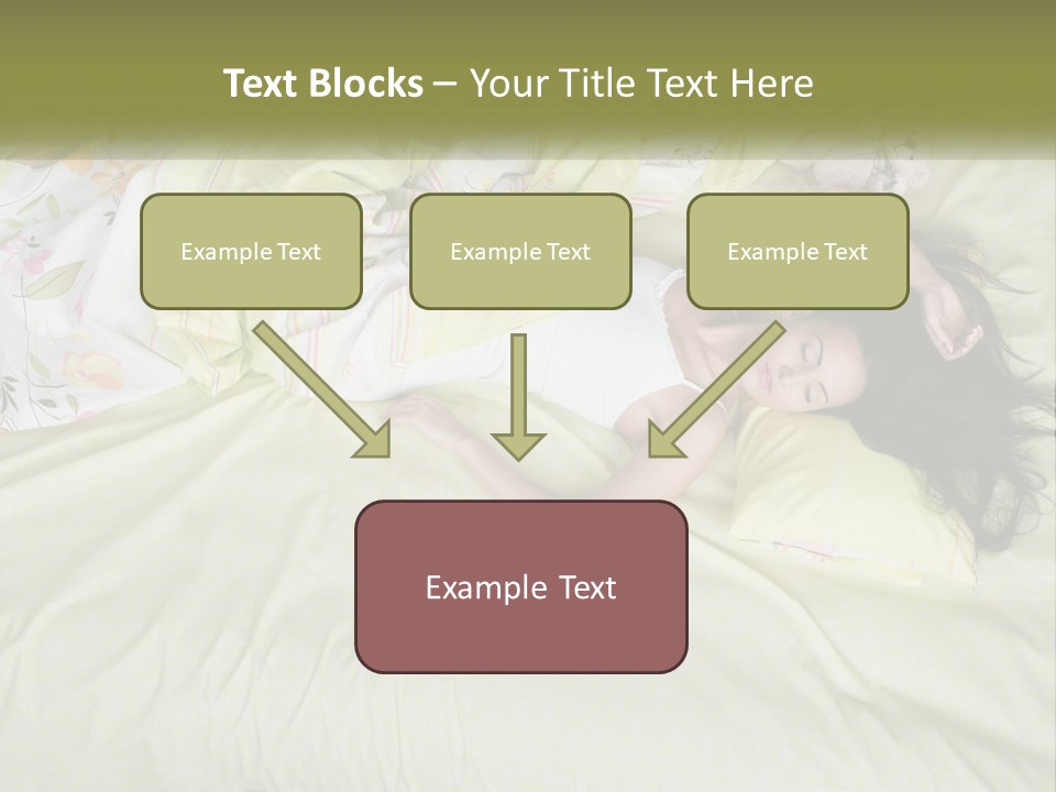 A Woman Laying On A Bed With A Teddy Bear PowerPoint Template