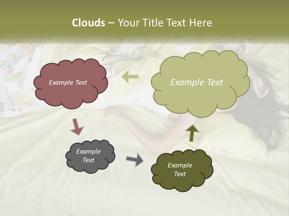 A Woman Laying On A Bed With A Teddy Bear PowerPoint Template