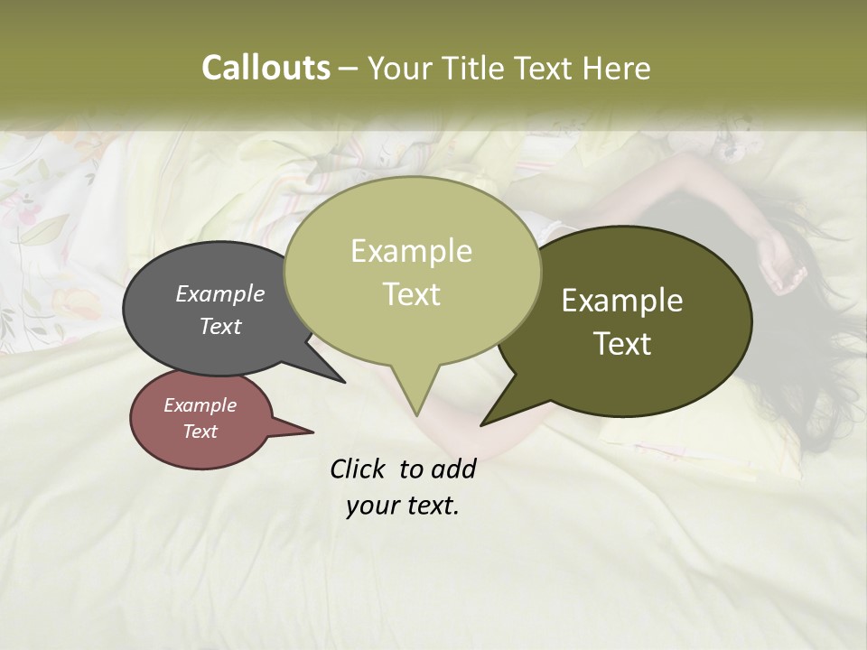 A Woman Laying On A Bed With A Teddy Bear PowerPoint Template