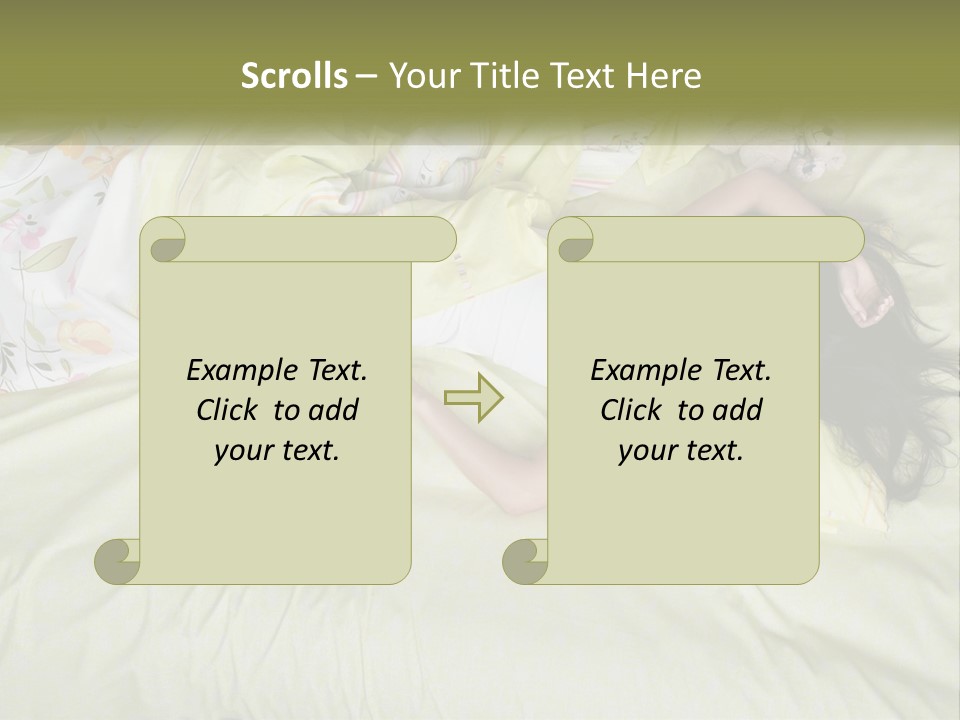 A Woman Laying On A Bed With A Teddy Bear PowerPoint Template