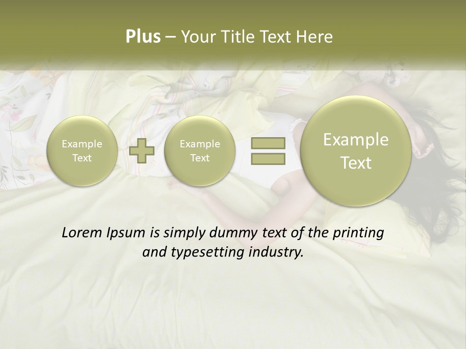 A Woman Laying On A Bed With A Teddy Bear PowerPoint Template