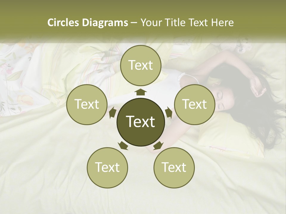 A Woman Laying On A Bed With A Teddy Bear PowerPoint Template