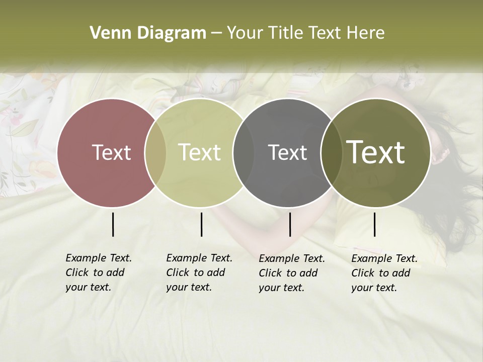 A Woman Laying On A Bed With A Teddy Bear PowerPoint Template