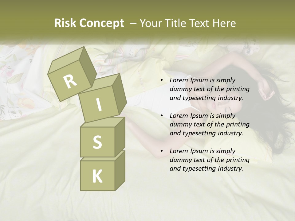 A Woman Laying On A Bed With A Teddy Bear PowerPoint Template