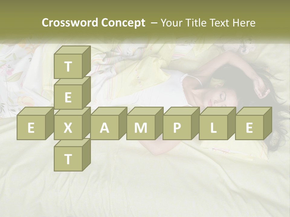 A Woman Laying On A Bed With A Teddy Bear PowerPoint Template