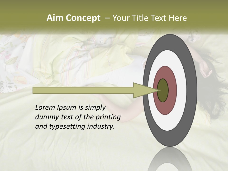 A Woman Laying On A Bed With A Teddy Bear PowerPoint Template